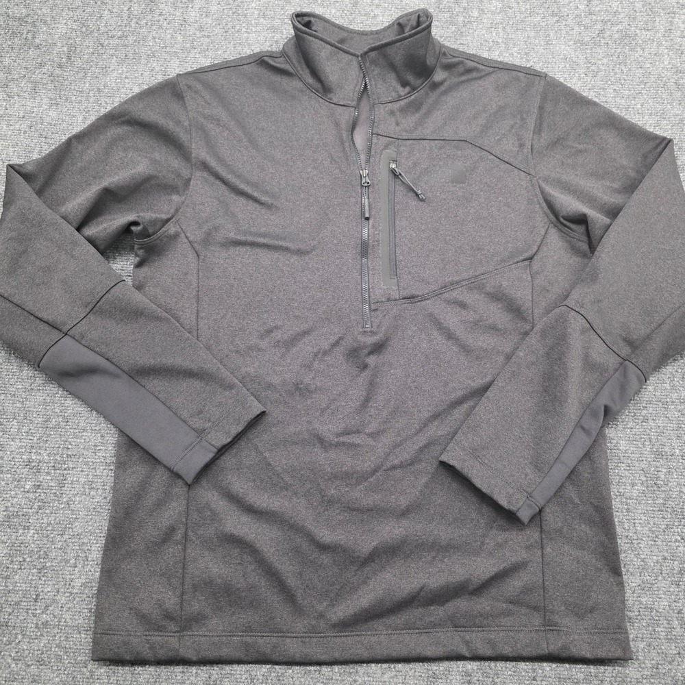 The North Face Mens Gray Quarter Zip Pullover Fleece Lined Jacket Size M